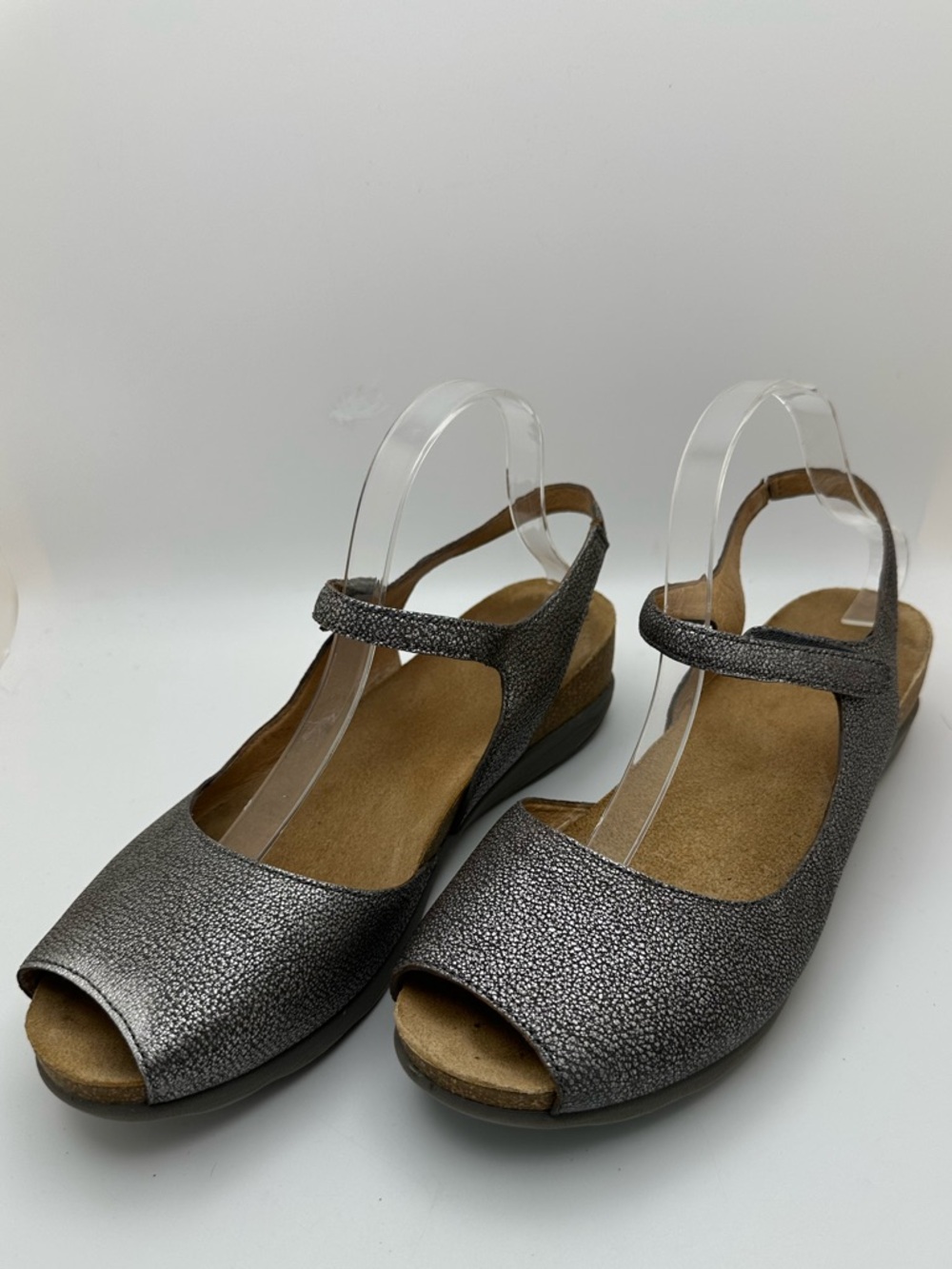 DANSKO Marcy Metallic Leather Gray Slingback Comfort Shoes Sandals Sz 42 - Picture 4 of 14